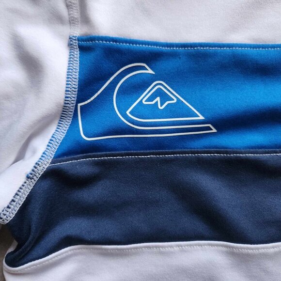 Size 9/11 Quicksilver swim top blue and white GUC rashguard - Picture 5 of 6